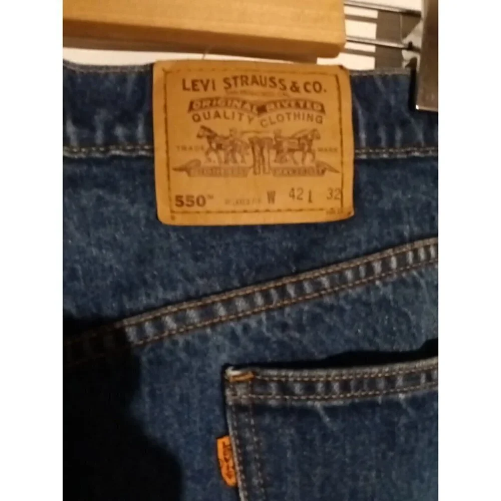 Levis 550 Orange Tab Jeans Size 42 Relaxed Fit 41 X 24 Hemmed